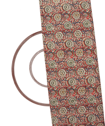 Red Colour Floral Print Cotton Fabric